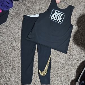 Nike Black 'Just Do It' Tank and Leggings Set